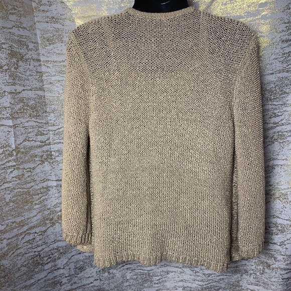 Tribal Neutral Toned Crochet Sweater Cardigan Size P/S - Picture 8 of 12